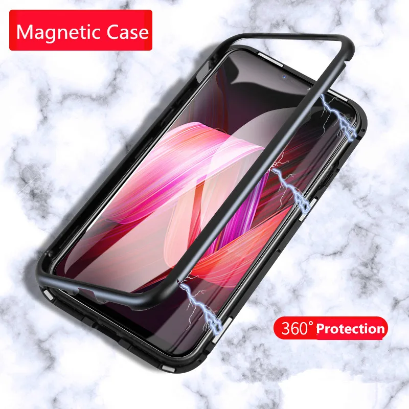 Закаленное стекло Coques для Xiaomi Mi 8 8SE чехол роскошный Магнитный адсорбционный