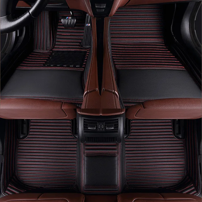 3D Автомобильные Коврики для Mercedes Benz Логотип Viano ABCEGSR V W204 W205 E W211 W212 W213 Sclass CLA GLC ML GLA GLE GL GLK автомобильный ковер - Название цвета: Black  red 01