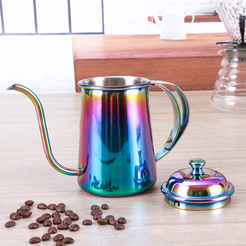 GENNISSY 650 мл Творческий тонкой рот ручной удар кофе горшок 304 нержавеющая сталь