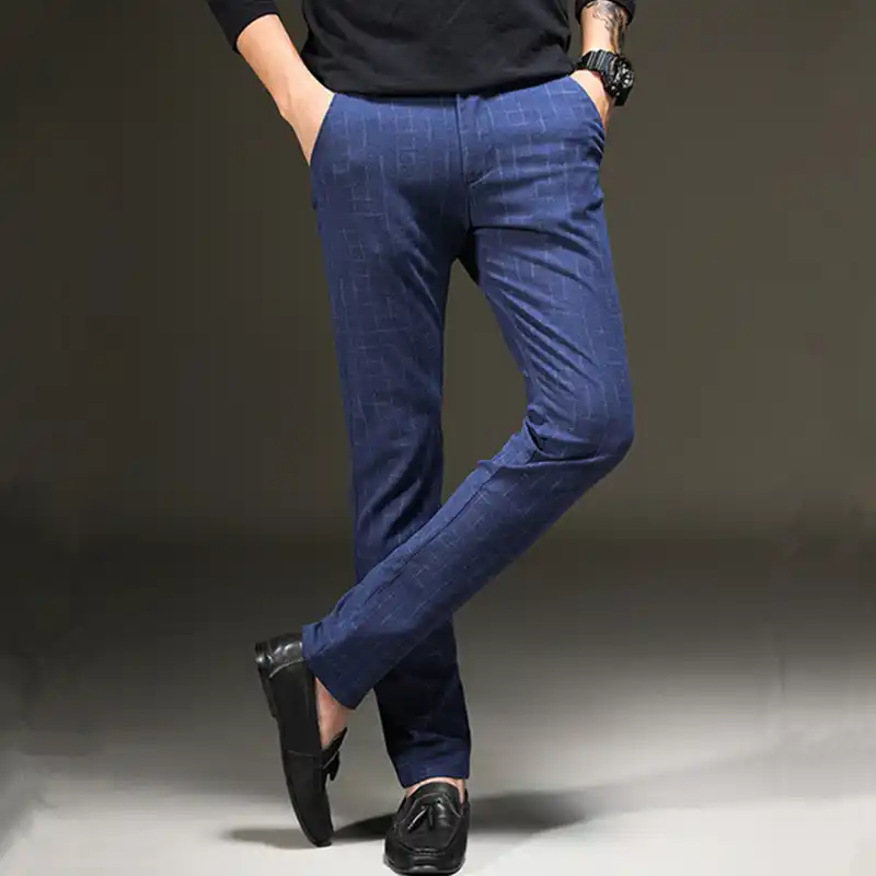 cotton slim leg trousers