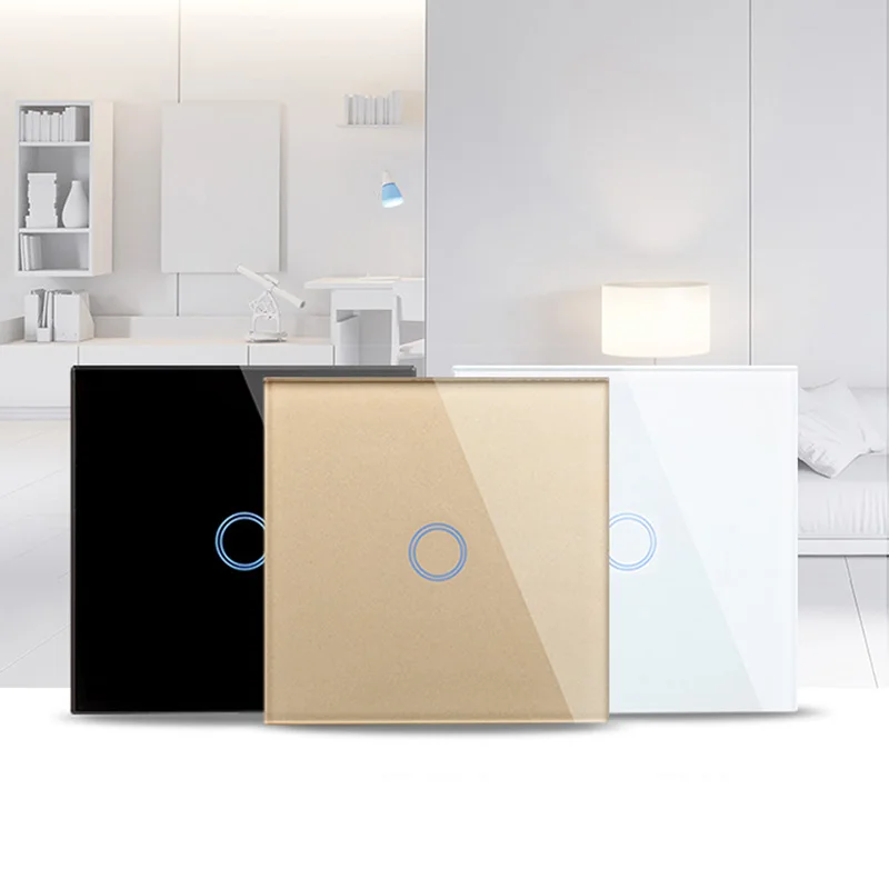 

Urijk 2pcs Touch Switch Smart Light Switch Panel Wall interruptor 1/2/3 Gang light switch US/EU Standard Work Home