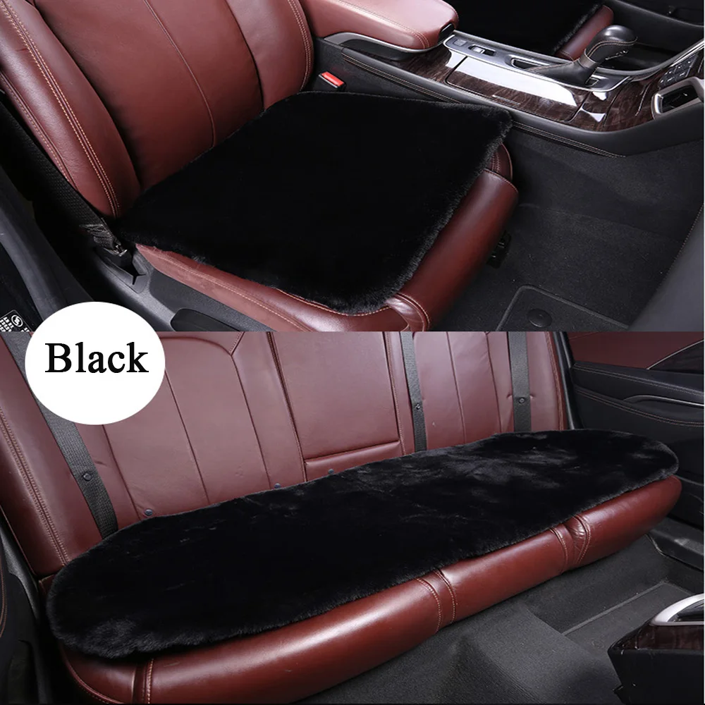 

3Pcs/Set Car Seat Covers Universal Long Artificial Fur Car Seats Covers Non-slip Auto Chair Mat Winter Warm Car Seat Cushion