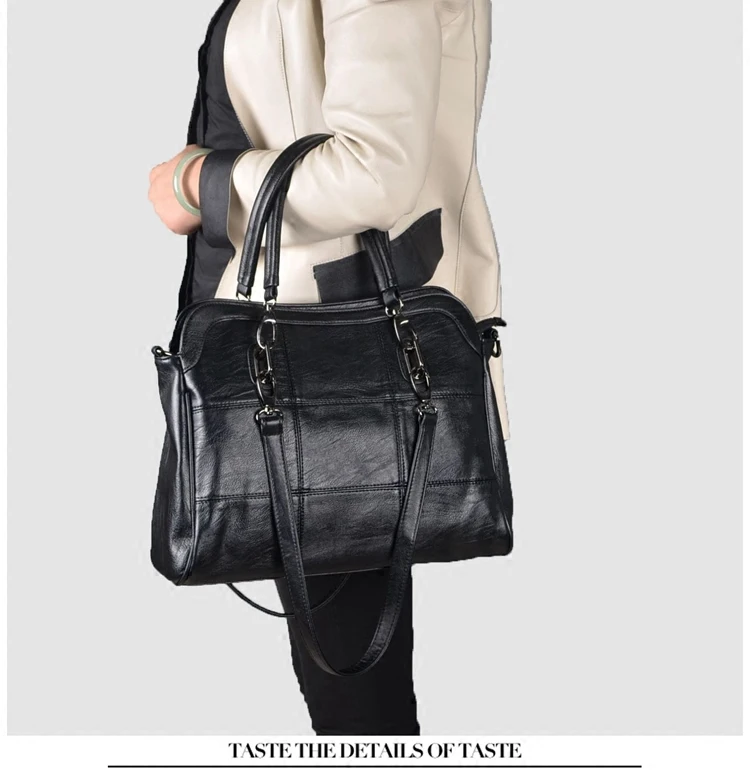 2018 جديد حقائب الكتف المرأة الأعلى مقبض حقيبة جلد الغنم الإناث اليد رسالة أسود حمل crossbody حبال الخرفان يد