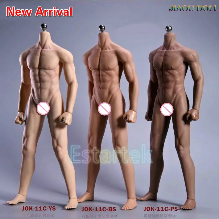

JIAOUDOLL JOK-11C-PS /JOK-11C-YS /JOK-11C-BS 1/6 Male Super Flexible Seamless Body with Metal Skeleton for 12" Action Figure DIY
