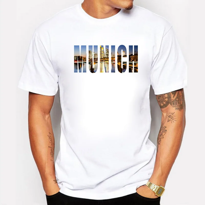 

German Purpose Tour City Design Munich Prints T Shirt Men Cotton Summer Casual Tshirt for Top Quality