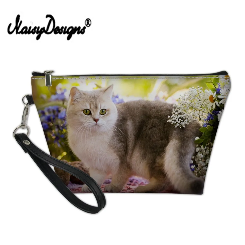 Noisydesigns модные полиуретановая косметичка с принтом кота для женщин составляют сумки путешествия портативный макияж Чехол ваше лого на