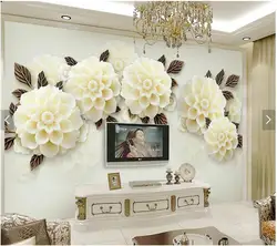 Пользовательские 3D обои цветок, Шампанское цветок фрески для гостиной спальня диван фон Home Decor обои