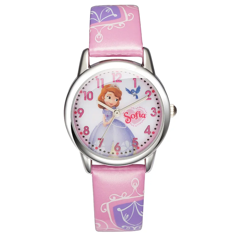 Brave Sofia Princess Child Lovely Quartz Watch Little Girls Dream Fashion Casual Leather Waterproof Watches Kid Favorite Clock