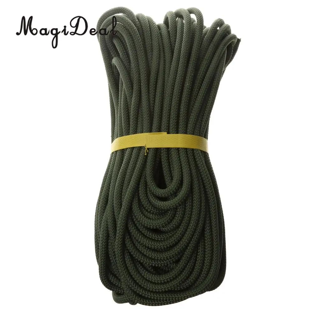 MagiDeal 8 mm Climbing Safety Rescue Sling Rappelling Rope Auxiliary Cord 40m Army Green for Expeditions Rock Climbing Caving