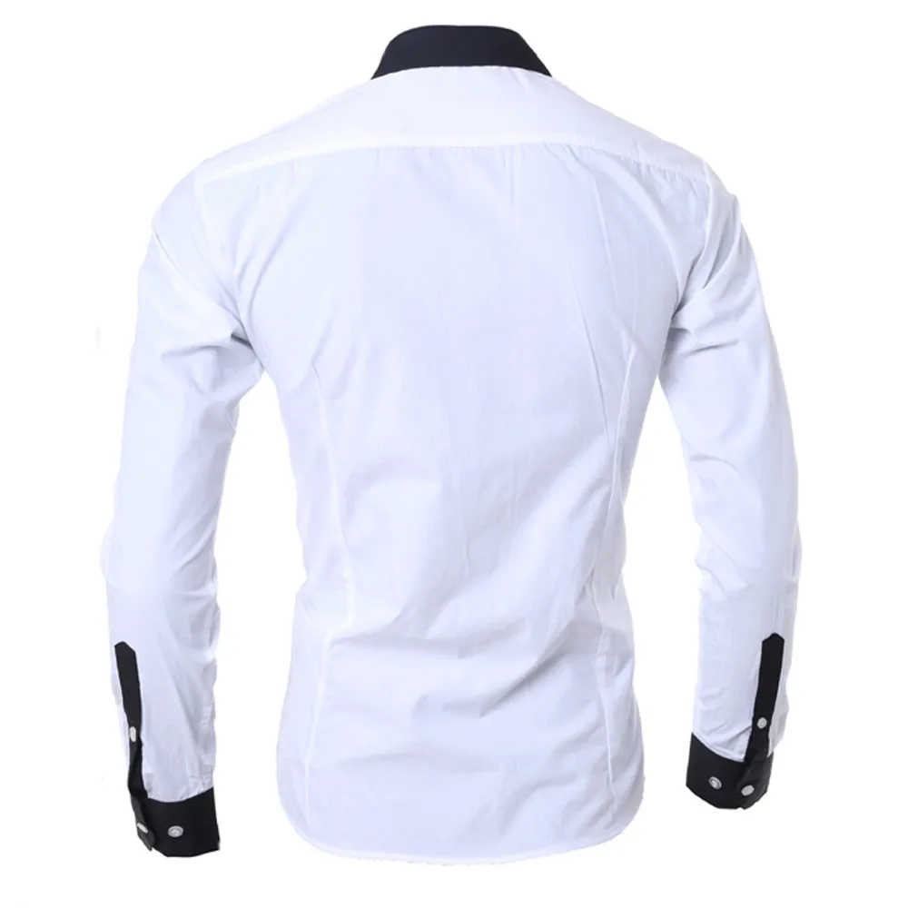 Мужская рубашка с длинным рукавом Camisa Masculina Повседневная приталенная в стиле