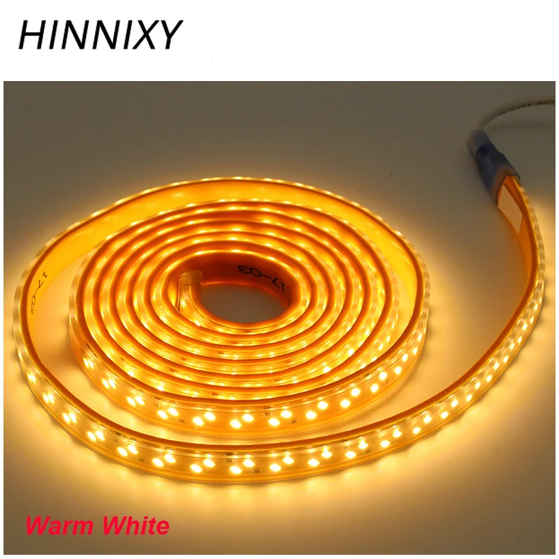 Hinnixy LED IP67 водонепроницаемая Регулируемая полоска лампа 220В Теплая/холодная белая