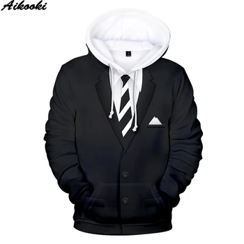 

personality Fake suit Tie 3D Hoodies Sweatshirts boys/girls long sleeve autumn warm pullovers streetwear cosplay fashion clothes