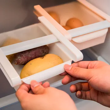 

Fridge Storage Rack Classified Box Refrigerator Layer Partition Holder Food Fresh Container Ketchen Pull-out Drawer Storage Rack