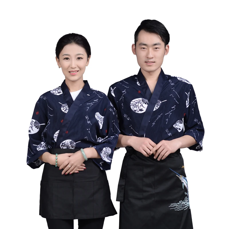 (10sets-Hat-Apron-Shirt) Японский шеф-повар одежда корейская японская кухня суши Ресторан Кухня Спецодежда и официанты