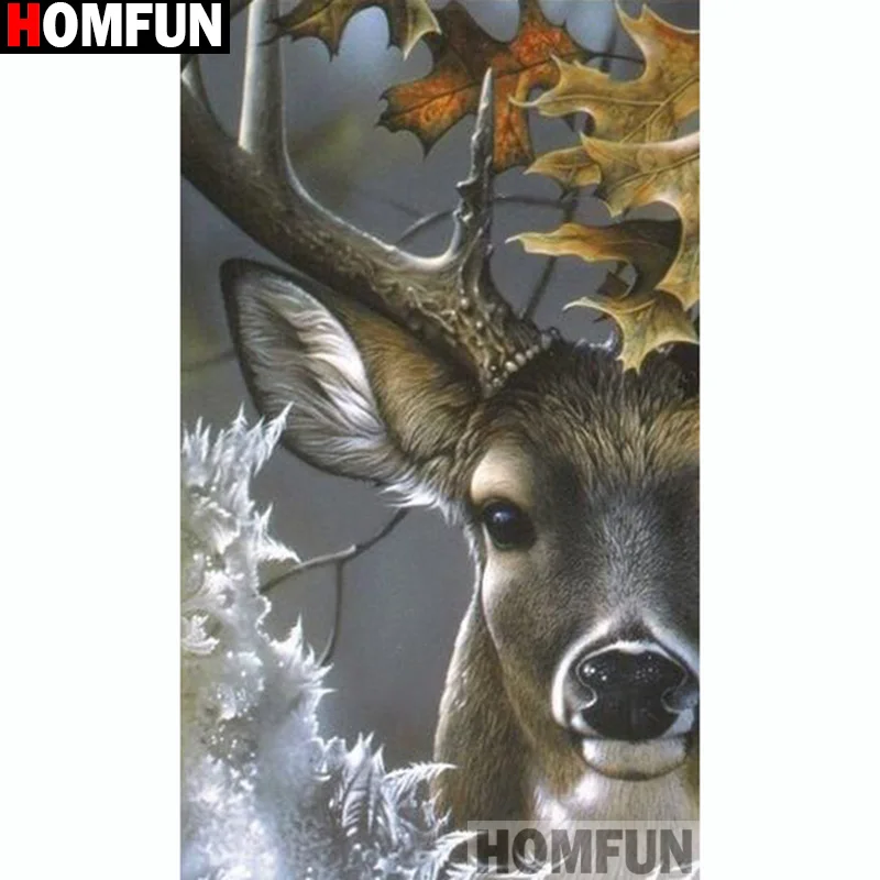 Алмазная живопись HOMFUN Олень картина Стразы 5D с полным заполнением вышивка
