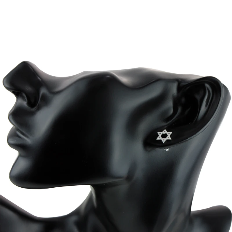Серьги гвоздики в виде звезды Давида из серебра 925 пробы|star stud earrings|star silver earringsstar