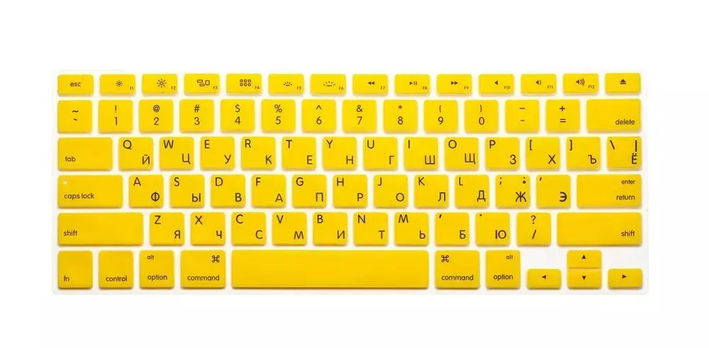 Защитная пленка для клавиатуры с русскими буквами для Macbook Air Pro retina 1" 15" 1", чехлы для ноутбуков Mac book 13 15, версия США - Цвет: Yellow