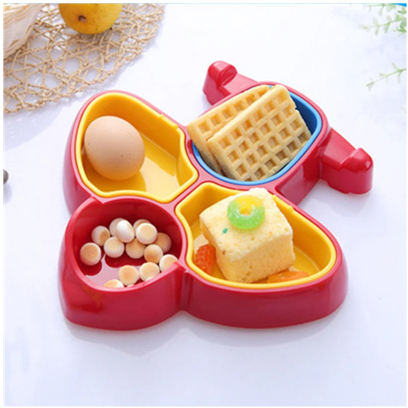 

Children's Tableware Cute Divided Cartoon Plane Kids Baby Dinner Plate BPA Free Dinner Tray Food Feeding Dishes