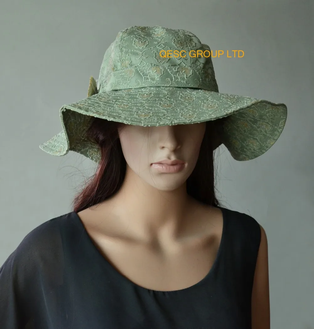 Новые Элегантные летние женские шляпы LT зеленого цвета, шляпа от солнца, Свадебная женская шляпа