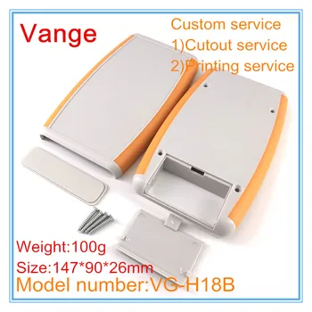 

1pcs/lot portable project box 147*90*26mm IP54 ABS plastic enclosure case with battery housing for hand-held electronic PCB