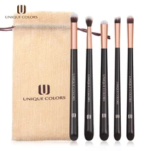 

UNIQUE COLORS 5PCS Makeup Brushes Eyeshadow Concealer Eyebrow Cosmetic Tool kit Professional Brushes With bag