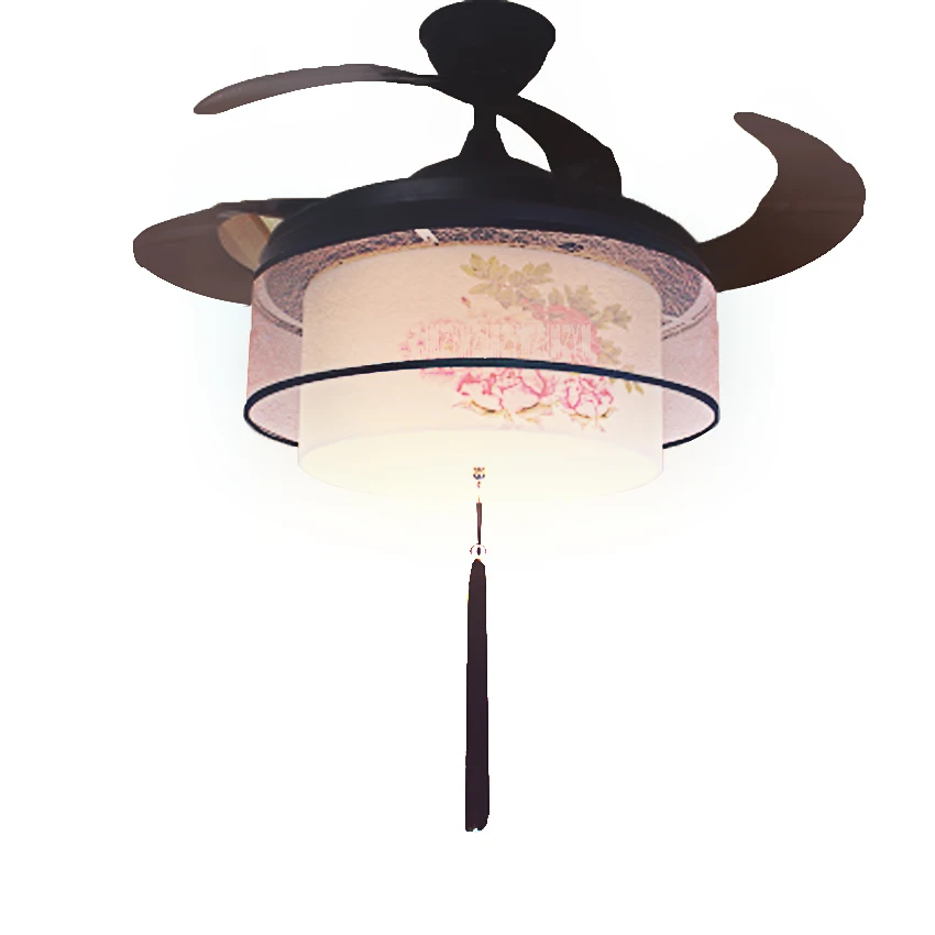 

New Arrival 220v / 110v 70W Mute Ceiling Fan Lights 52SW-1045 Gold Peony LED Variable Light Fan + Remote Control