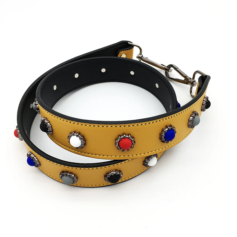 IKE MARTI  leather crossbody bag strap handle rivet long  replacement shoulder strap bag belt women diy  wide  leather straps for handbags purse3