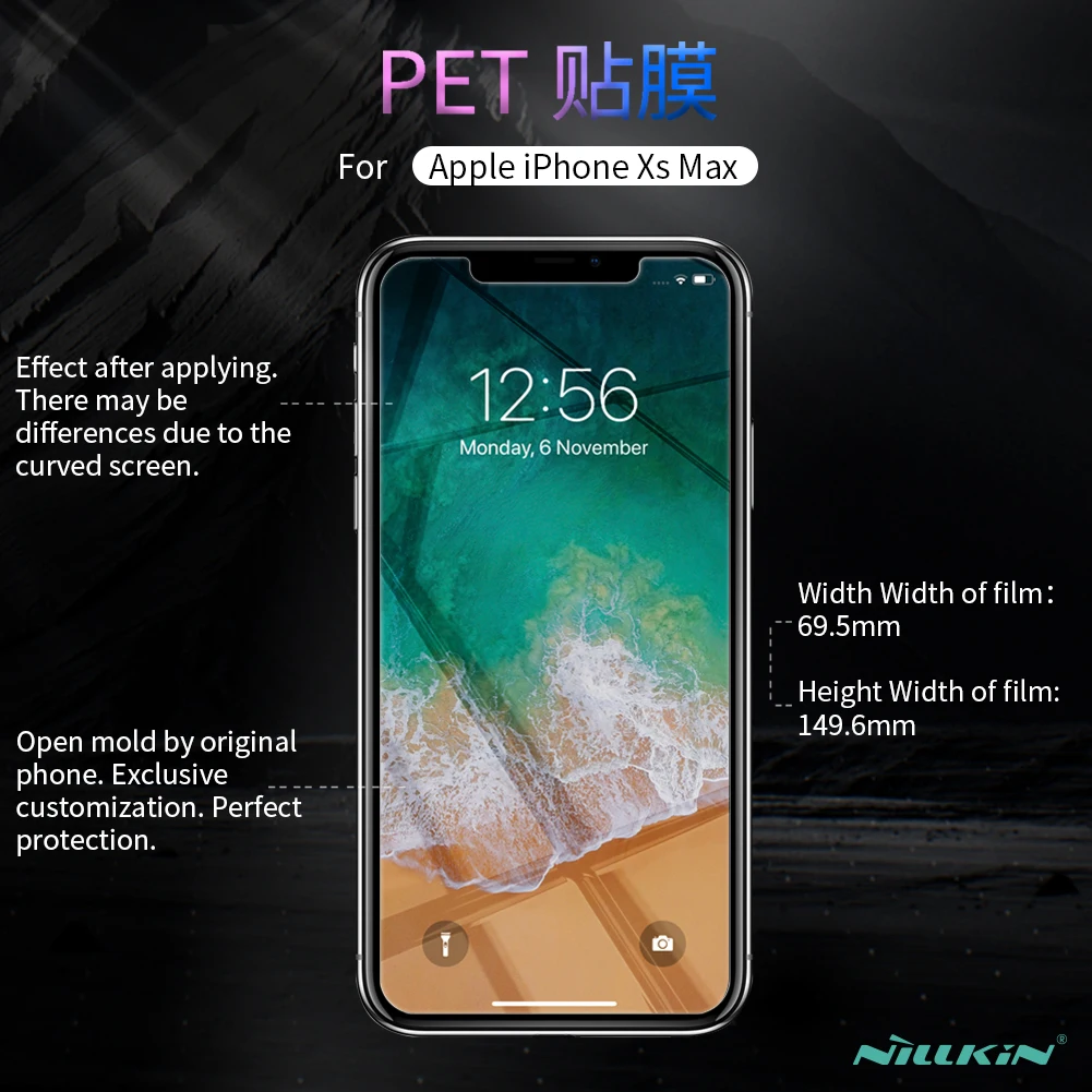  Screen Protector für iPhone Xs Max Nillkin Klar/Matte Weichen Kunststoff Film für iPhone Xs Max 65'
