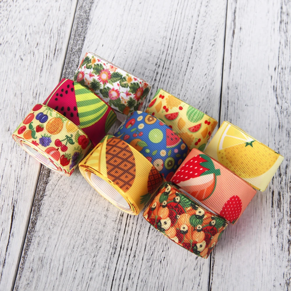 

David accessories 1"25mm summer fruit high quality printed polyester ribbon 5yds,DIY handmade material,wedding gift wrap,5Yc2353