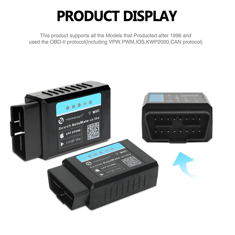 Чип TOPDON 327 V1.5 PIC18F25K80 Super Mini ELM327 OBD2 разъем OBDII EOBD сканер WIFI автоматическая проверка