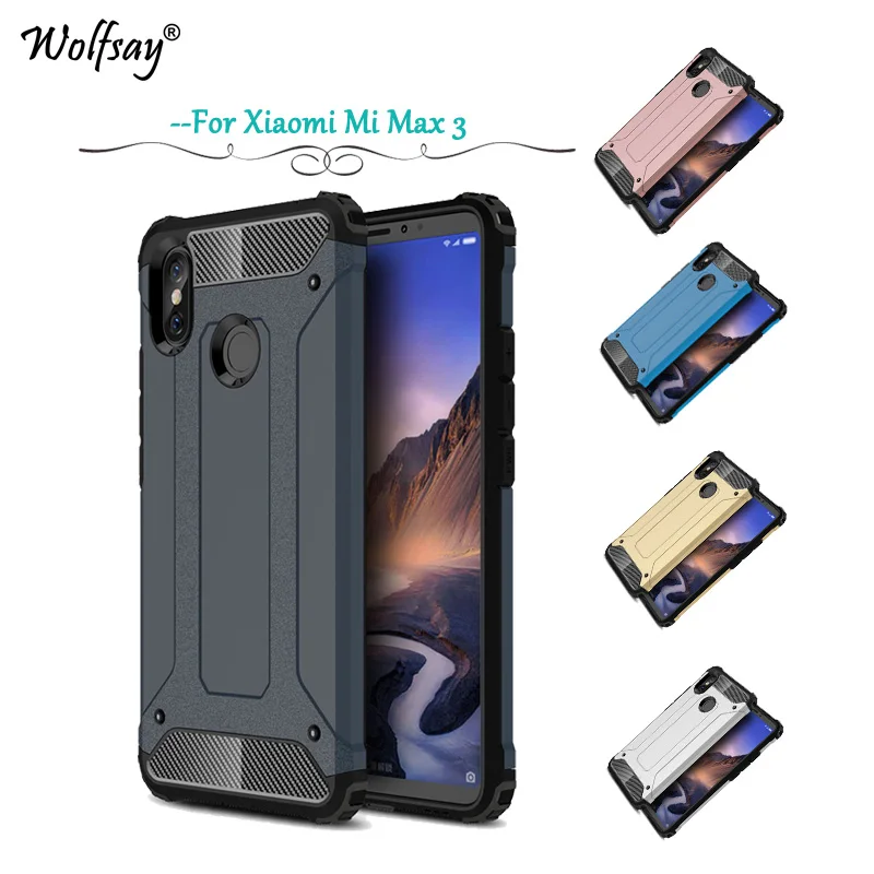 

For Xiaomi Mi Max 3 Case Shockproof Armor Rubber Hard PC Phone Case For Xiaomi Mi Max 3 Back Cover For Xiaomi Mi Max 3 Fundas *