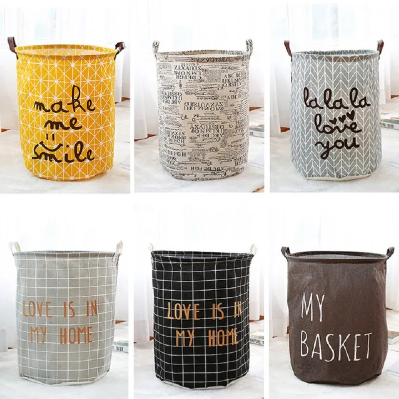 

Home Storage Basket Bag Laundry Basket Toy Storage Box Super Large Bag Cotton Washing Dirty Clothes Basket Organizer Bin Handle