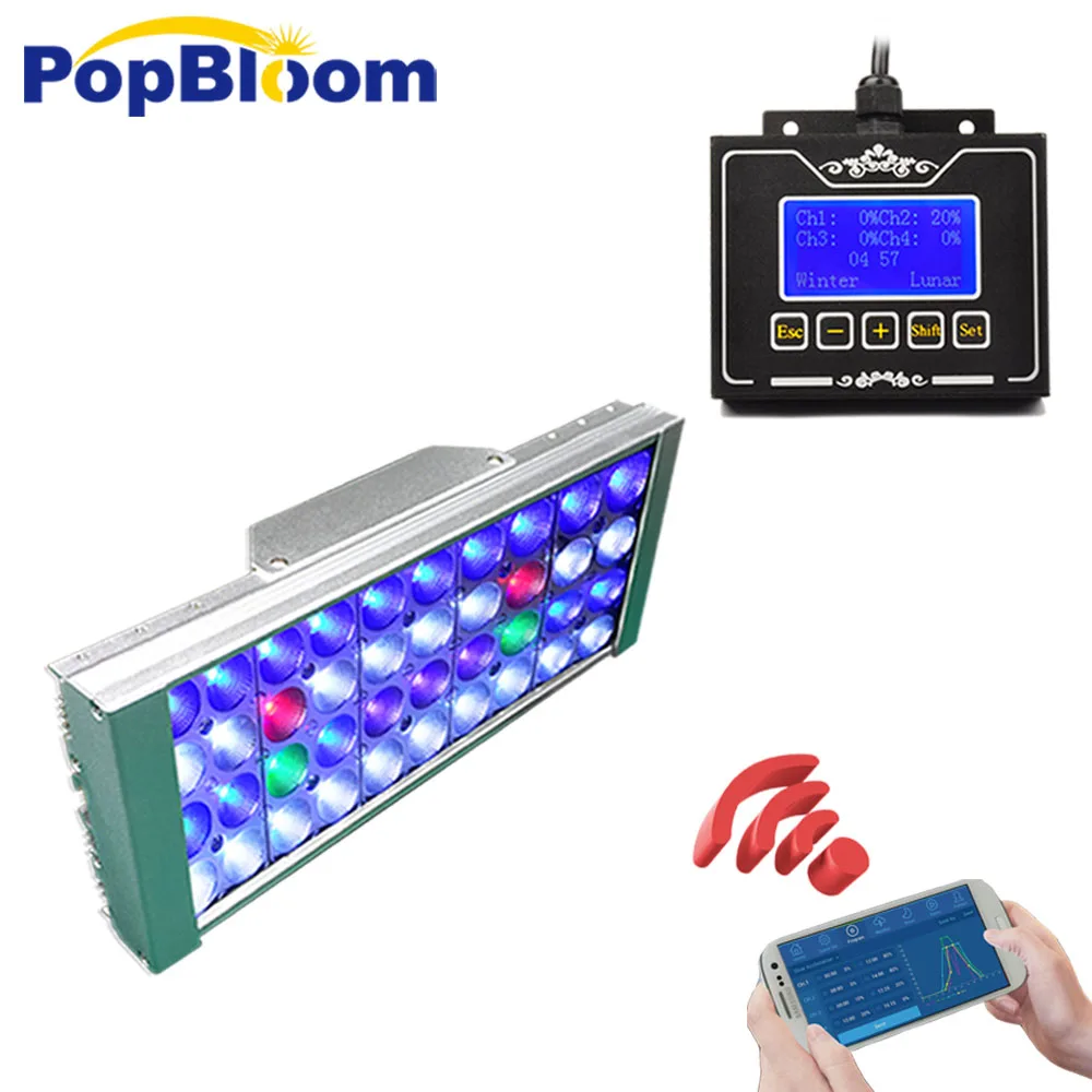 

PopBloom WiFi Aquarium Led Lighting Fish Tank Led Light lamp for aquarium Reef Aquarium Full Spectrum programmable MH3SW1