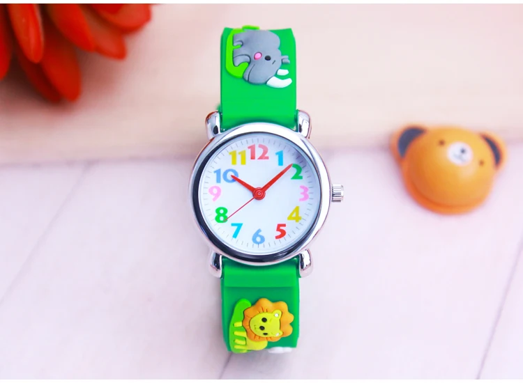 Детские Подарочные часы кварцевые 3D ремешок динозавр мультфильм указатель стрелки часов модные электронные водостойкие часы детские часы