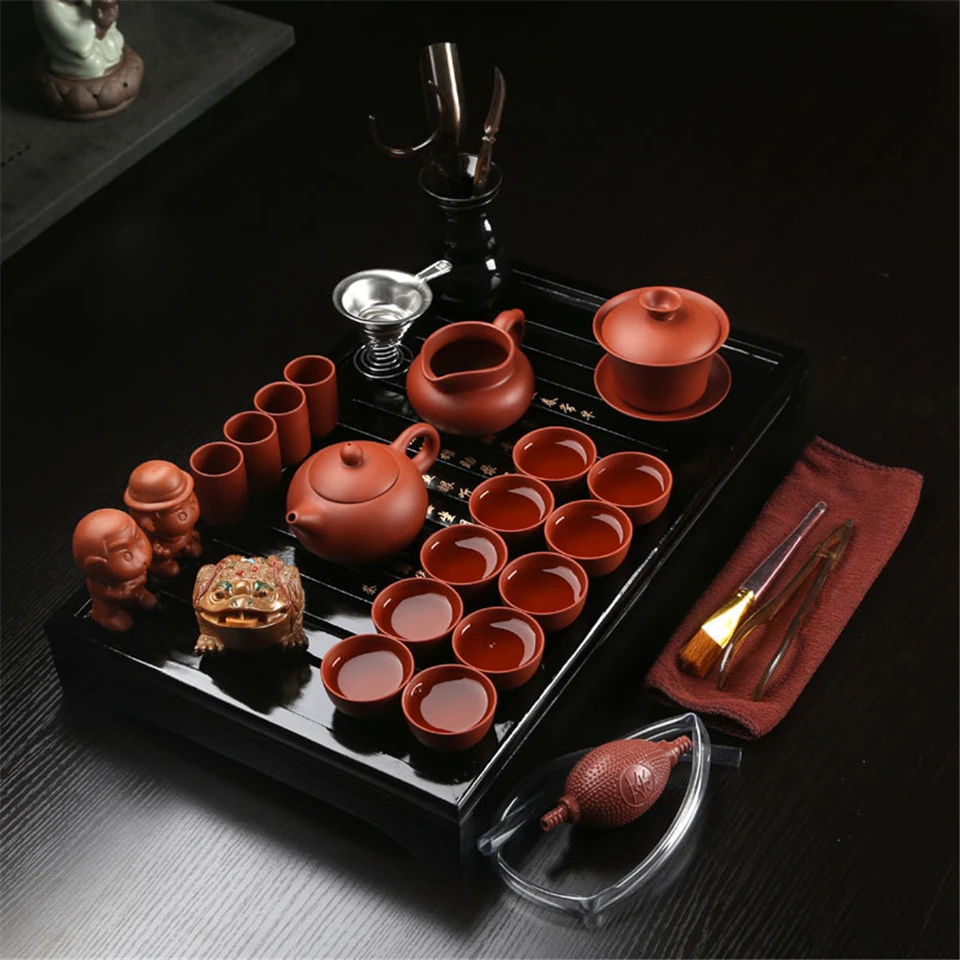 27 шт. чайные наборы китайский чайный набор кунг-фу керамическая портативная чайная чашка из фарфора сервис Gaiwan чайные чашки Кружка Чайный чайник для чайной церемонии