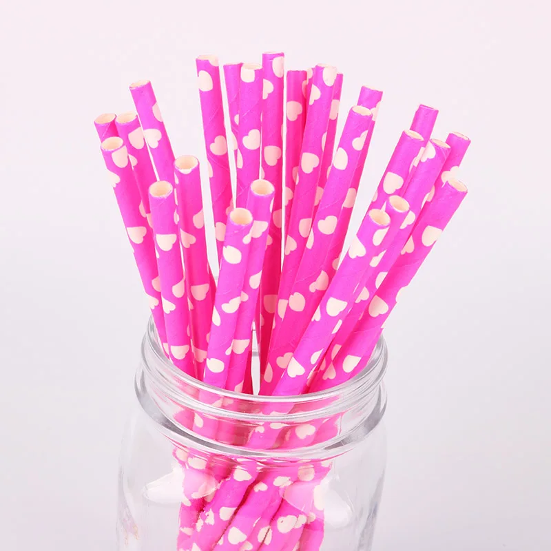 Red and Green Polka Dot 25pc Paper Straws