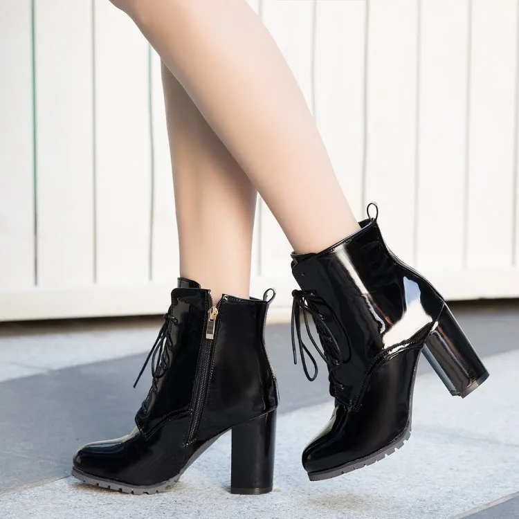 

Big Size 9 10 11-17 boots women shoes ankle boots for women ladies boots Side zipper cross strap