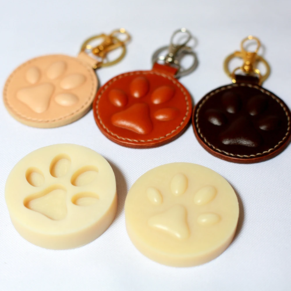 Leather Craft Key Ring DIY Handing Decoration Dog Cat Paw Shape Plastic Mold Die Cutting Mould Set 60mm leather craft tool kit,leather craft tools,leather craft tool