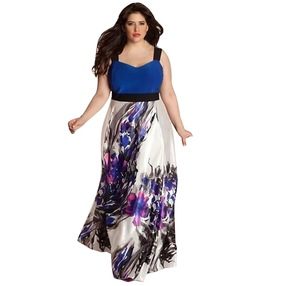 

Plus Size Women Floral Printed Long Evening Party Prom Gown Formal Dress Women's clothing of large sizes Plus size women Clothes