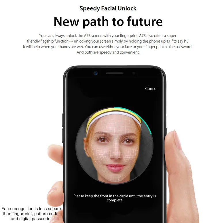 OPPO A73 4GB RAM 32GB ROM Helio P23 MTK6763T 2.5GHz Octa Core 6.0 Inch FHD+ Full Screen Android 7.1 4G LTE Smartphone
