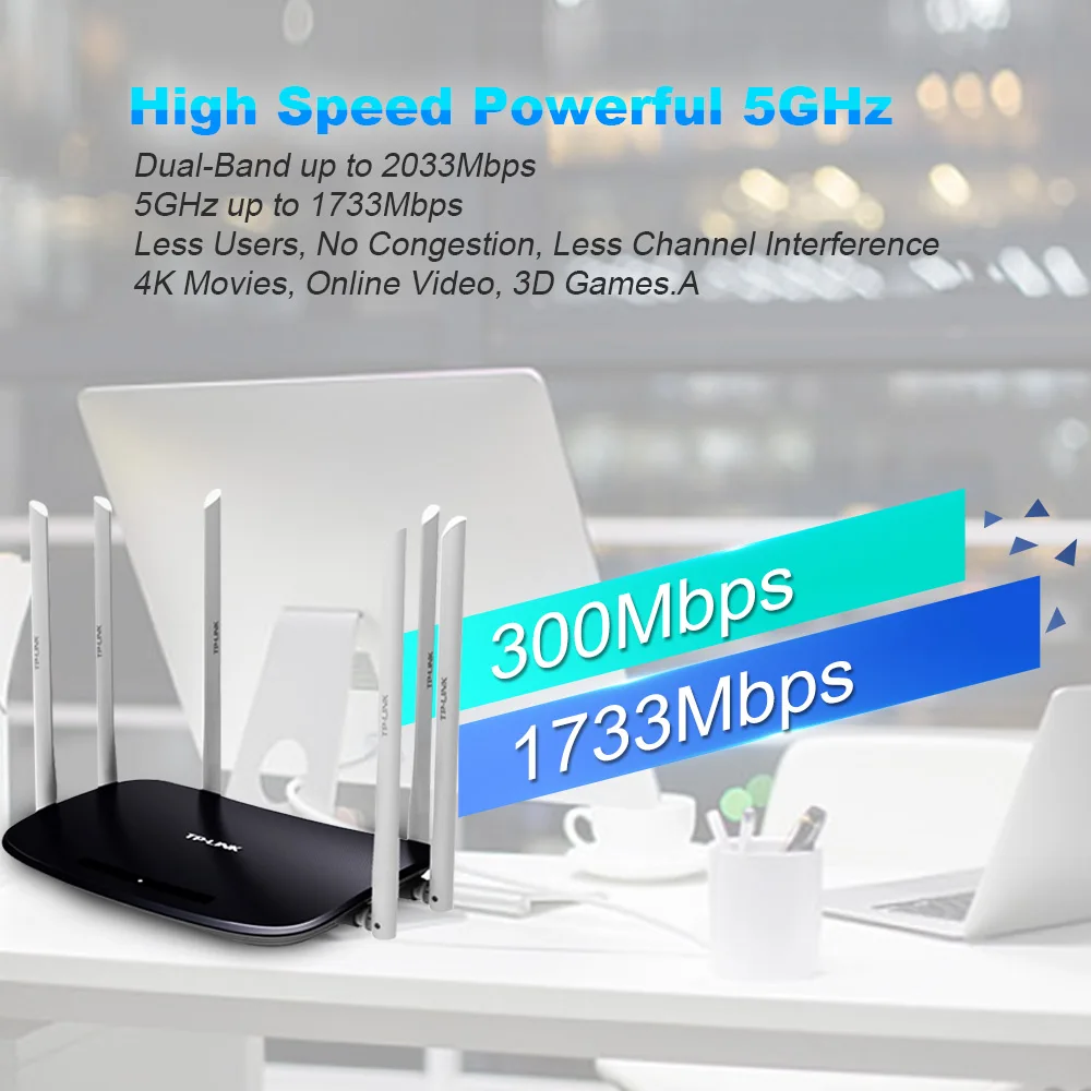 Tp Link WDR7400 Гигабитный беспроводной Wi Fi маршрутизатор 6 Антенна 2 4 ГГц и 5 AC2100 Мбит/с