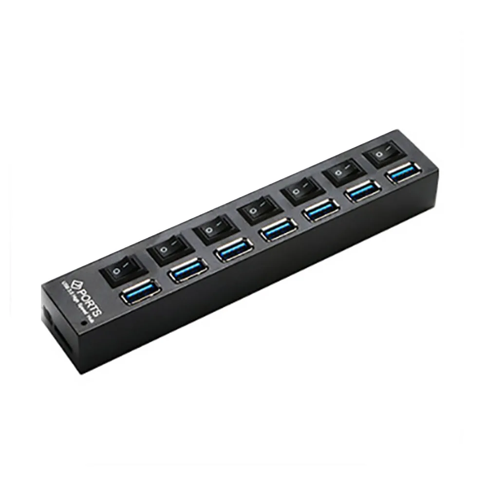FDBRO, новинка, usb-хаб 3,0, 7 портов, Micro USB 3,0, концентратор, разветвитель с адаптером питания, USB Hab, высокоскоростной, 5 Гбит/с, USB разветвитель, 3 хаба для ПК
