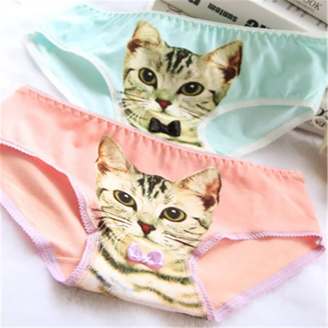 Brand 3D Cat Cartoon Girls Underwear Panties Kids Underwear Stretch