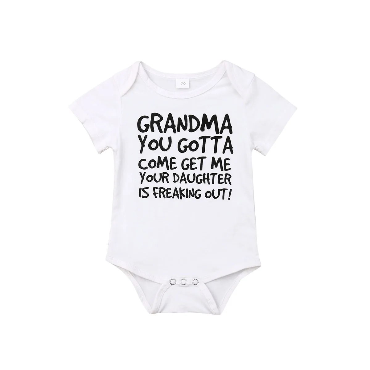 New Baby Boys Short Sleeve Jumpsuit Bodysuit Summer Letters Clothes 0-24M