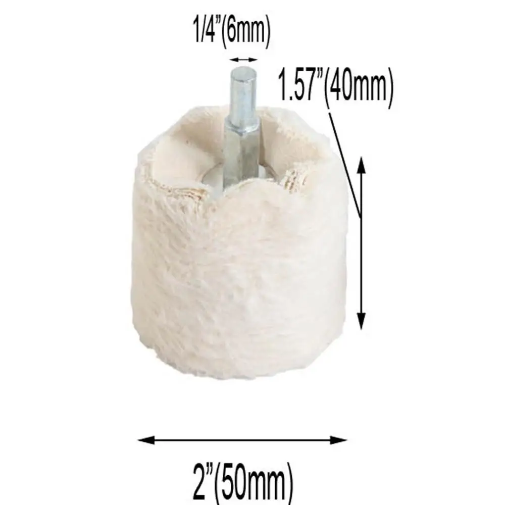 1 шт. 2 ''/3''/4 ''хлопок полированное шлифовальное колесо белый фланелет конус/колонна/гриб/Т-образный Шлифовальная головка для сверла - Цвет: Cylindrical 50mm