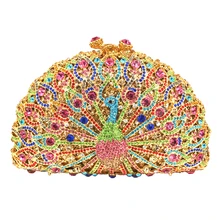 LaiSC Luxus Kristall Abendtasche Pfau Clutch diamant parteigeldbeutel pochette soiree Frauen abend-handtasche 049