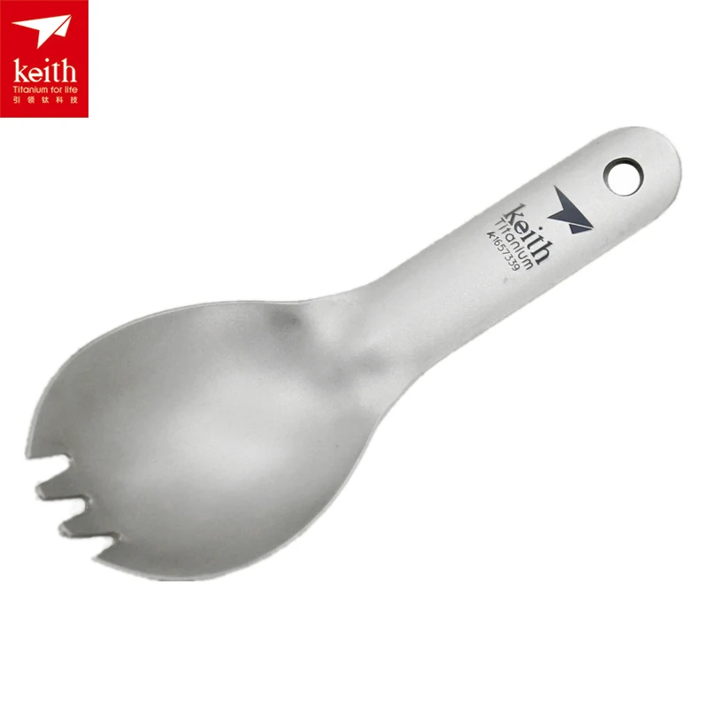 Keith exterior Vajilla camping cuchara de titanio picnic Spork ti5312/ti5314