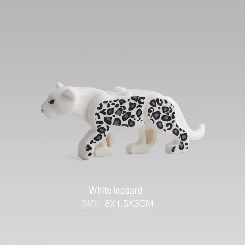 Маленький кирпич животных модель серии DIY строительные блоки Аксессуары Детская развивающая игрушка для детей совместимый подарок Большинство брендов блок - Цвет: White leopard
