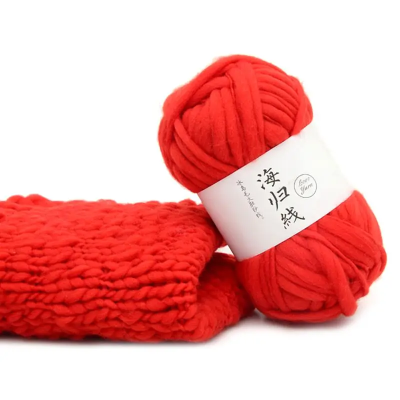 Грубая шерсть DIY мягкие шарфы свитера ручной вязки крючком натуральные нити - Цвет: 15