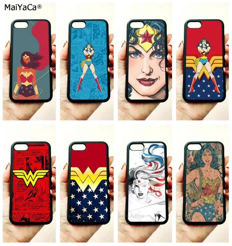 

super hero wonder woman soft edge mobile phone cases for apple iPhone x 5s SE 6 6s plus 7 7plus 8 8plus XR XS MAX case